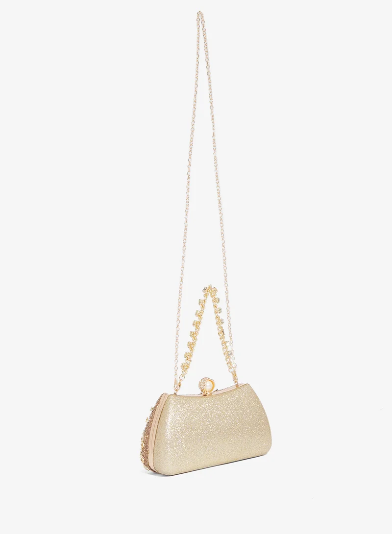 Khizana Gold Embellished Detailed Clutch